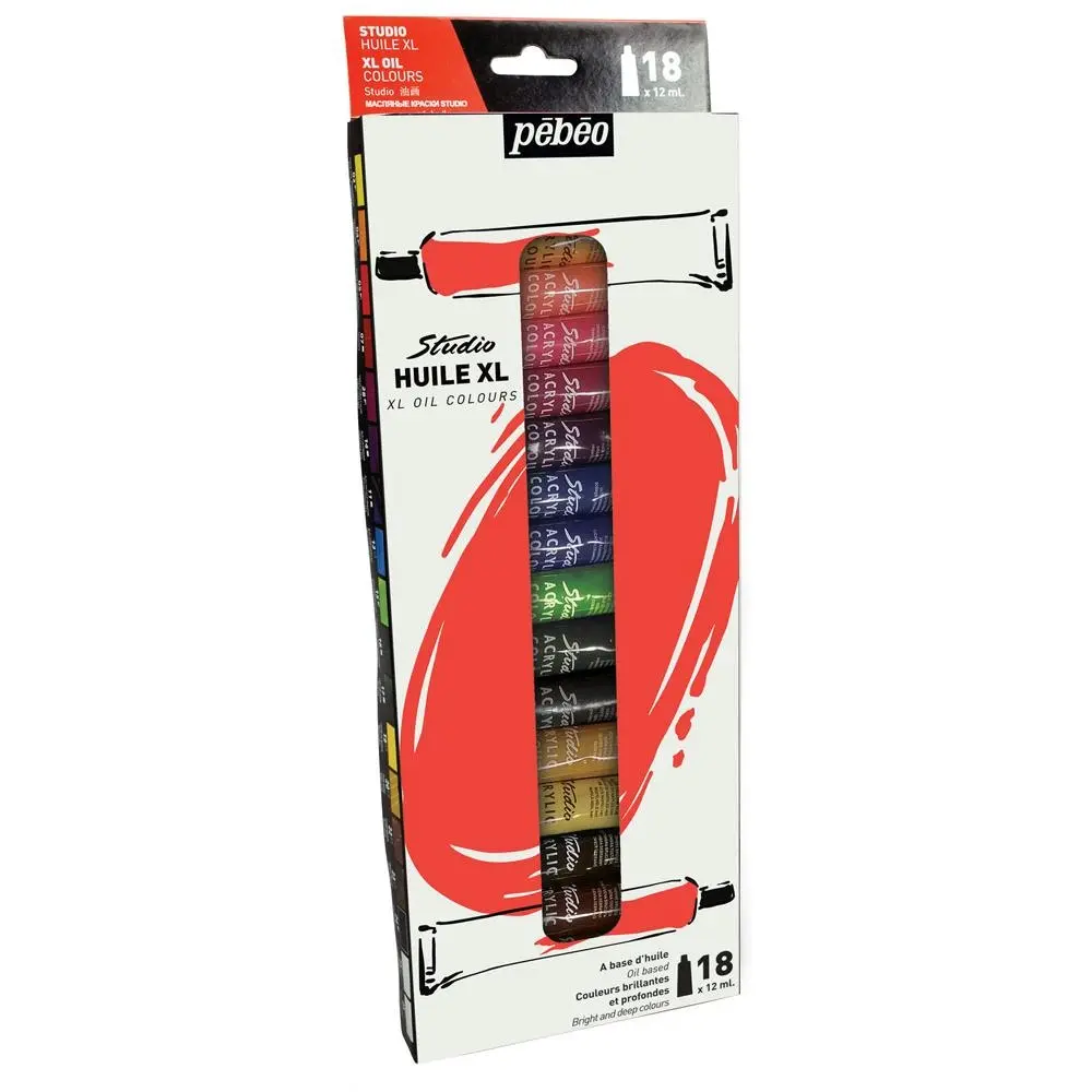 18pc Pebeo XL Fine Oil Paints Set 12ml Creative Art Painting Medium Tubes - Hobbies