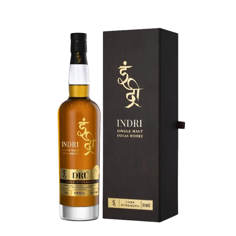 Indri Dru Cask Strength (57.20%) Single Malt Indian Whisky 700ml - Alcohol
