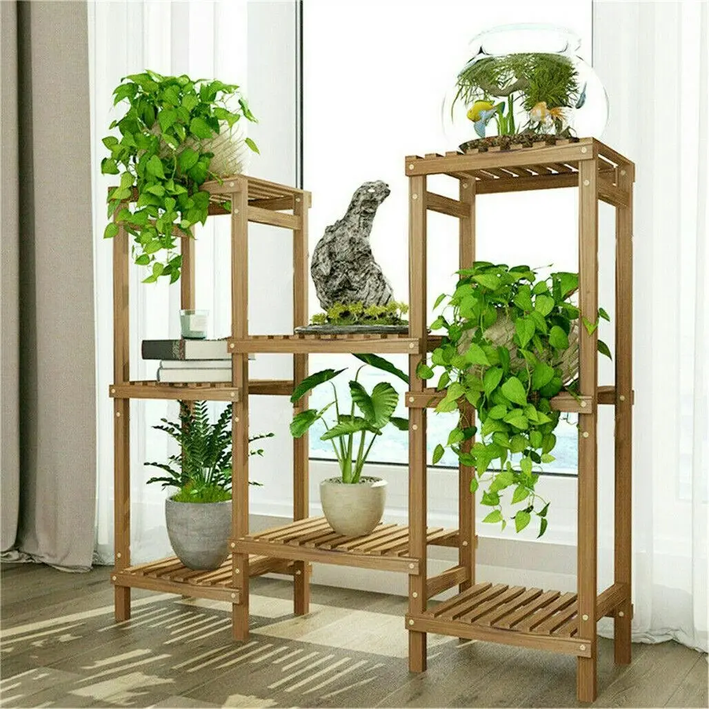 Flexible Combination Tall Plant Flower Pot Stands Corner Plant Shelf Ladder Rack - Home & Garden