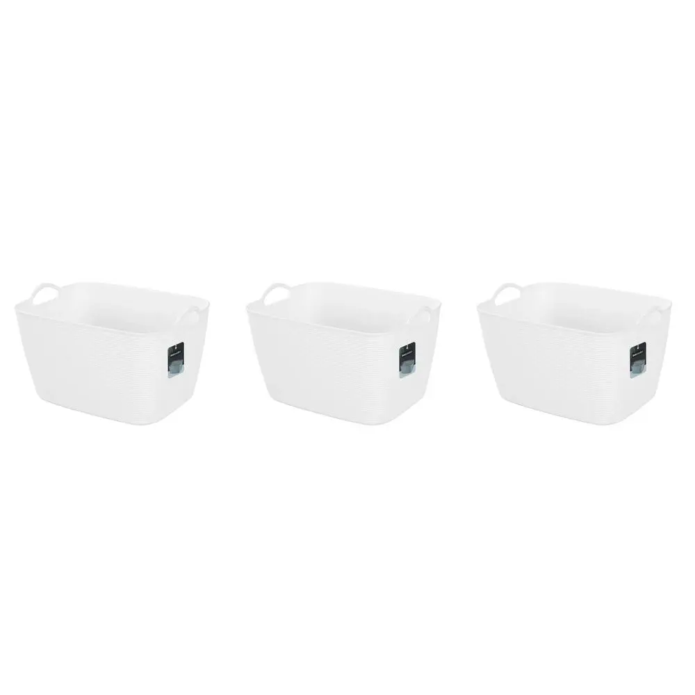 3x Boxsweden Decor Flexible 20L Storage Basket Home Organiser w/Handles Asst - Home & Garden