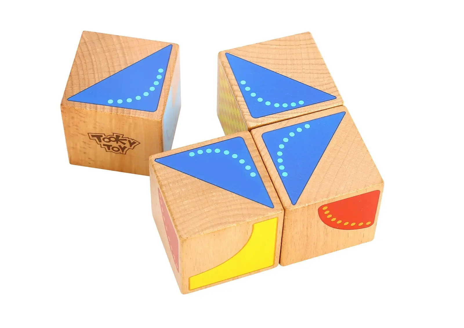 Tooky Toy Kids/Toddler Interactive Wooden Block Pattern 4cm Learning Puzzle 18m+ - Toys & Games