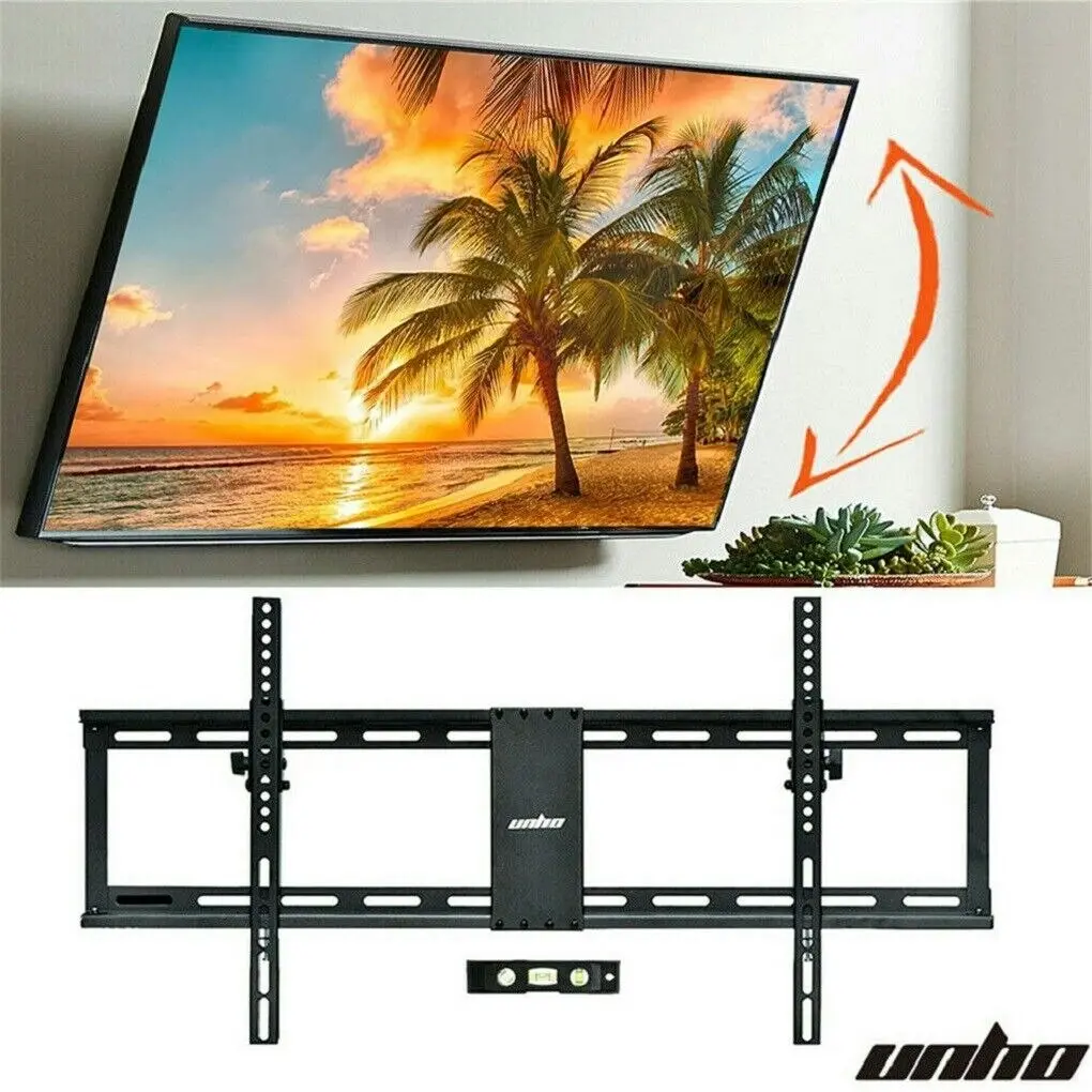 Fin Stable Holder Extra Wide Tilt Tv Wall Mount Bracket 42" 46 50 52 55 60 65 70 85" - Electronics