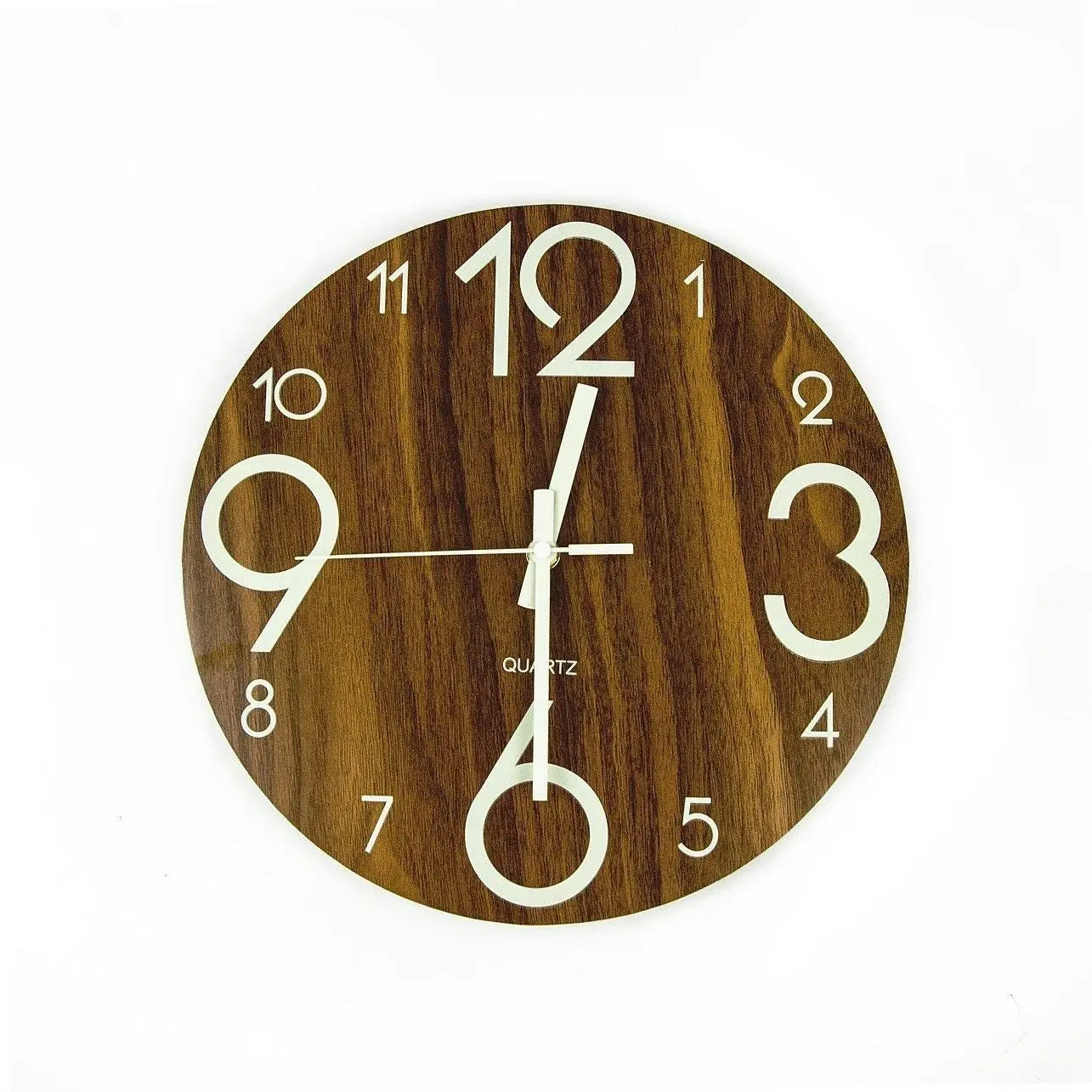 Round Wooden Wall Clock with LED Backlight - Home & Garden