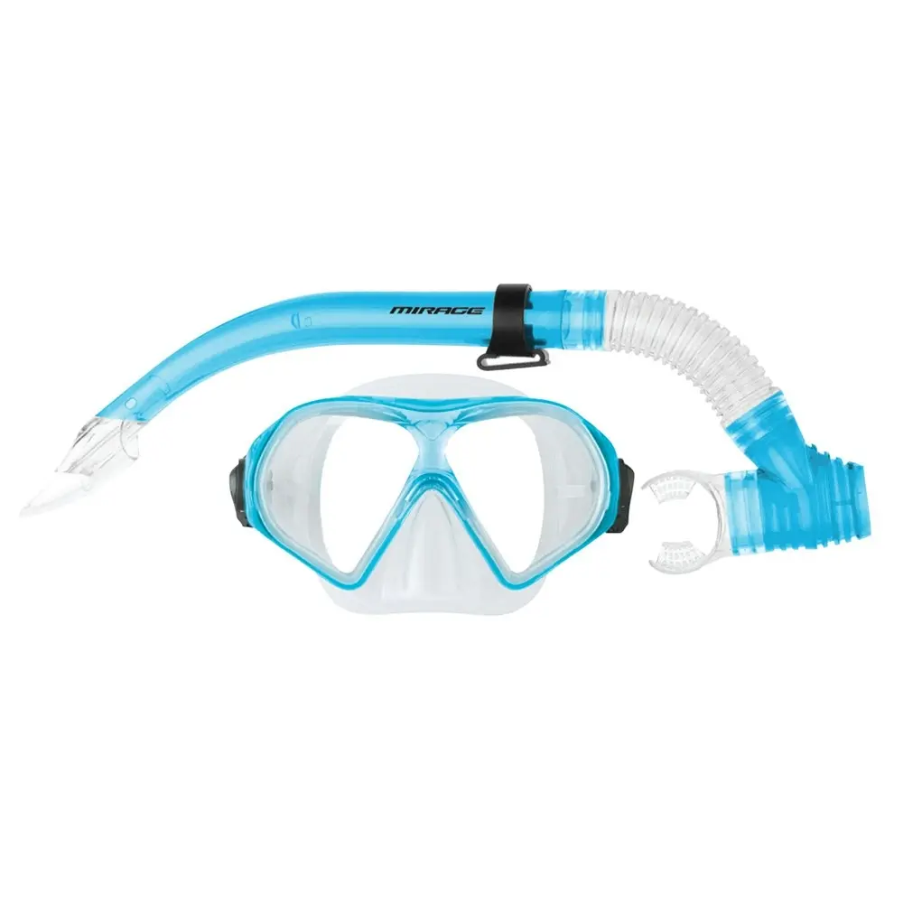 Mirage Watersports Adult Silitex Beach Swimming Goggle Mask/Snorkel Set Blue - Sports & Outdoor
