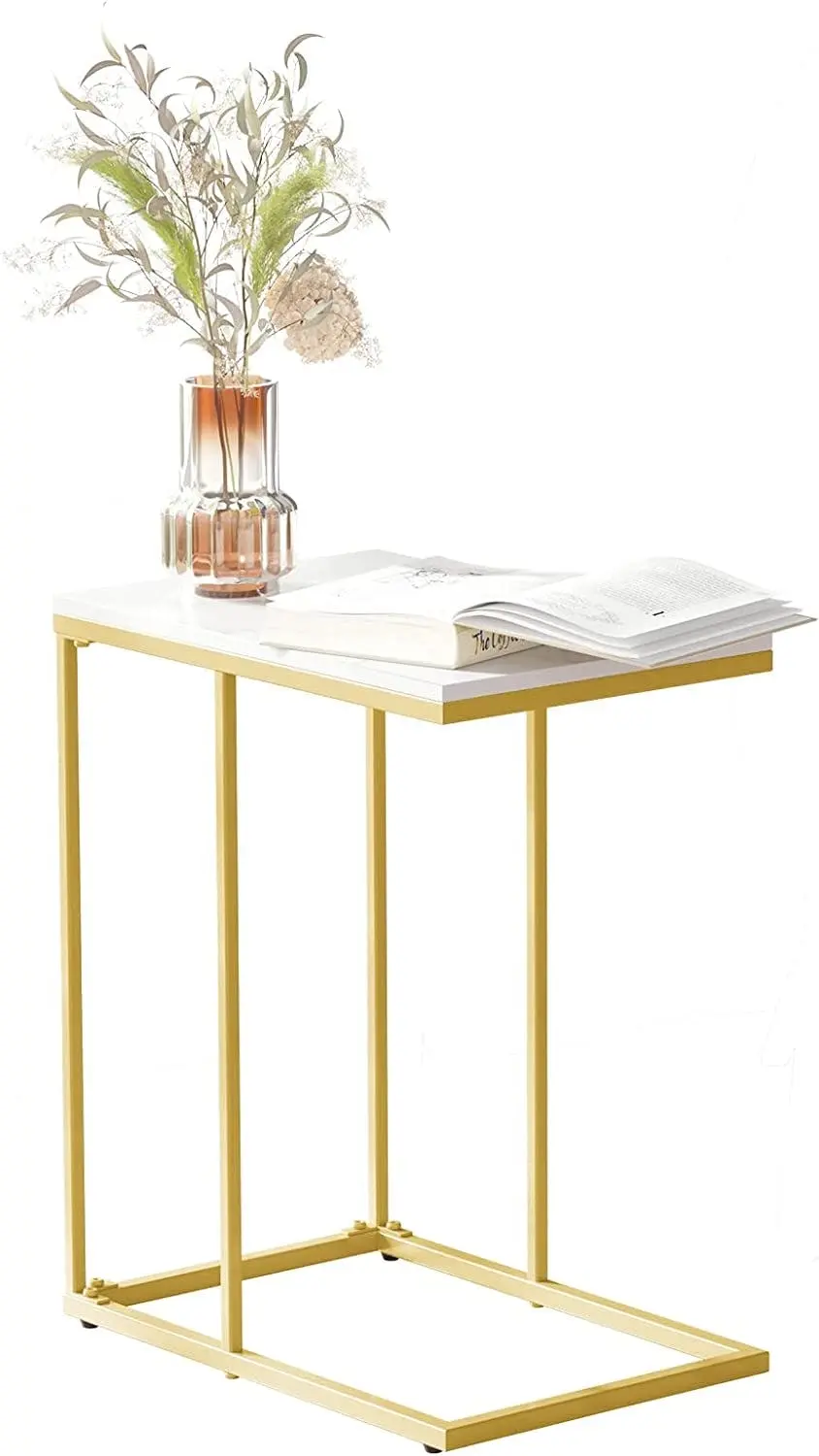 C shape Bedside table, Marble (Gold) - Furniture