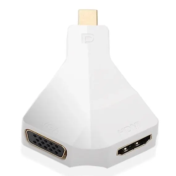 Mini Display Port 1.2 To Hdmi + Vga Converter Displayport Apple Mac Compatible - Electronics