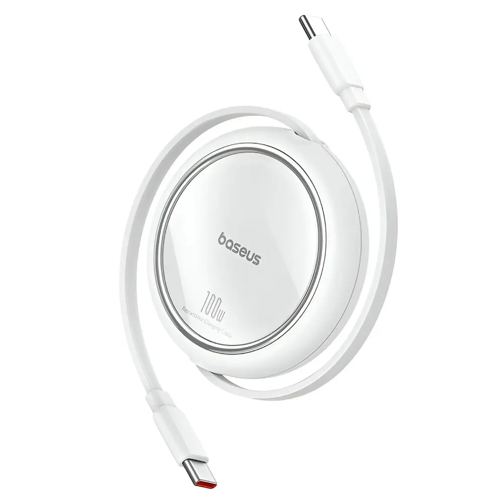 Baseus 100W Free2 Draw Type C to Type C Data Cable 1M - White