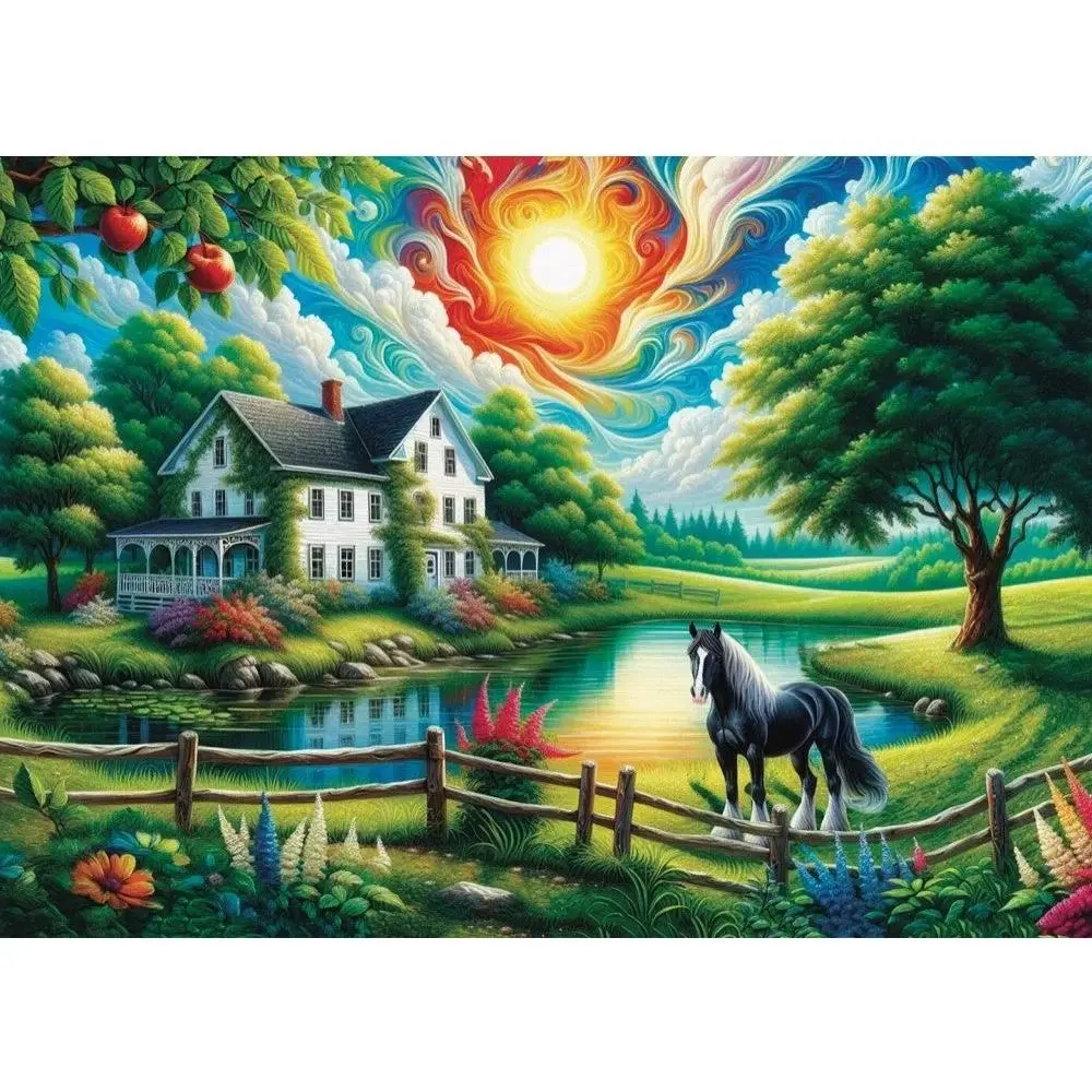 1000pc Majestic Black Beauty Jigsaw Puzzle - Toys & Games