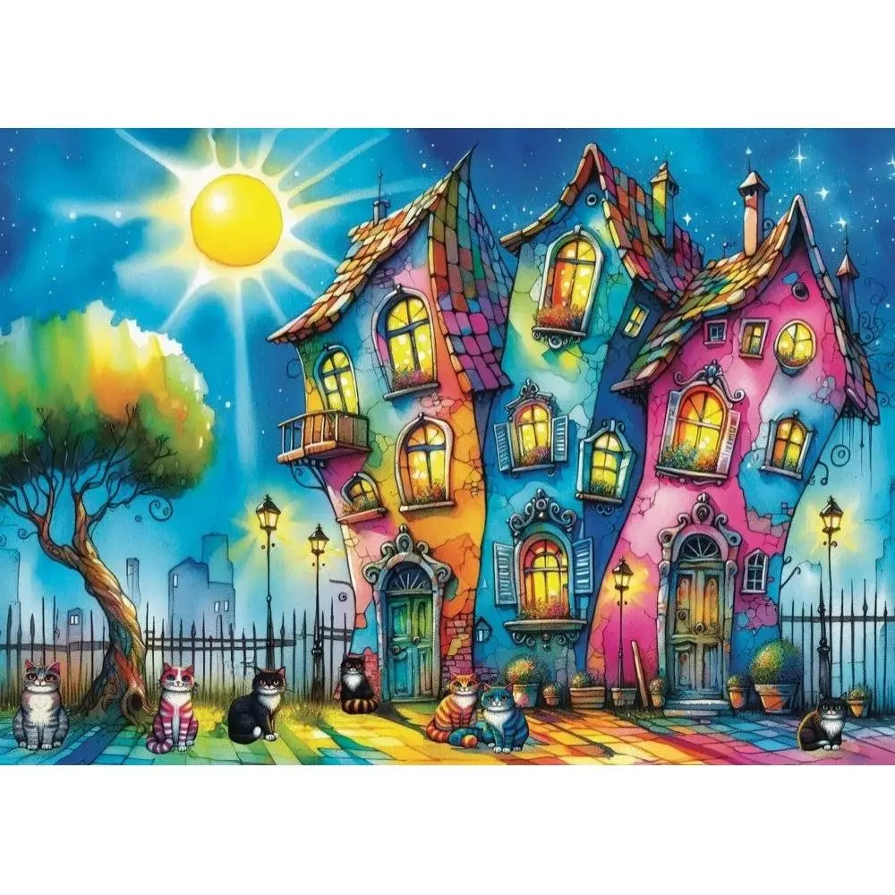 1000pc Meowtiful Night Jigsaw Puzzle - Toys & Games