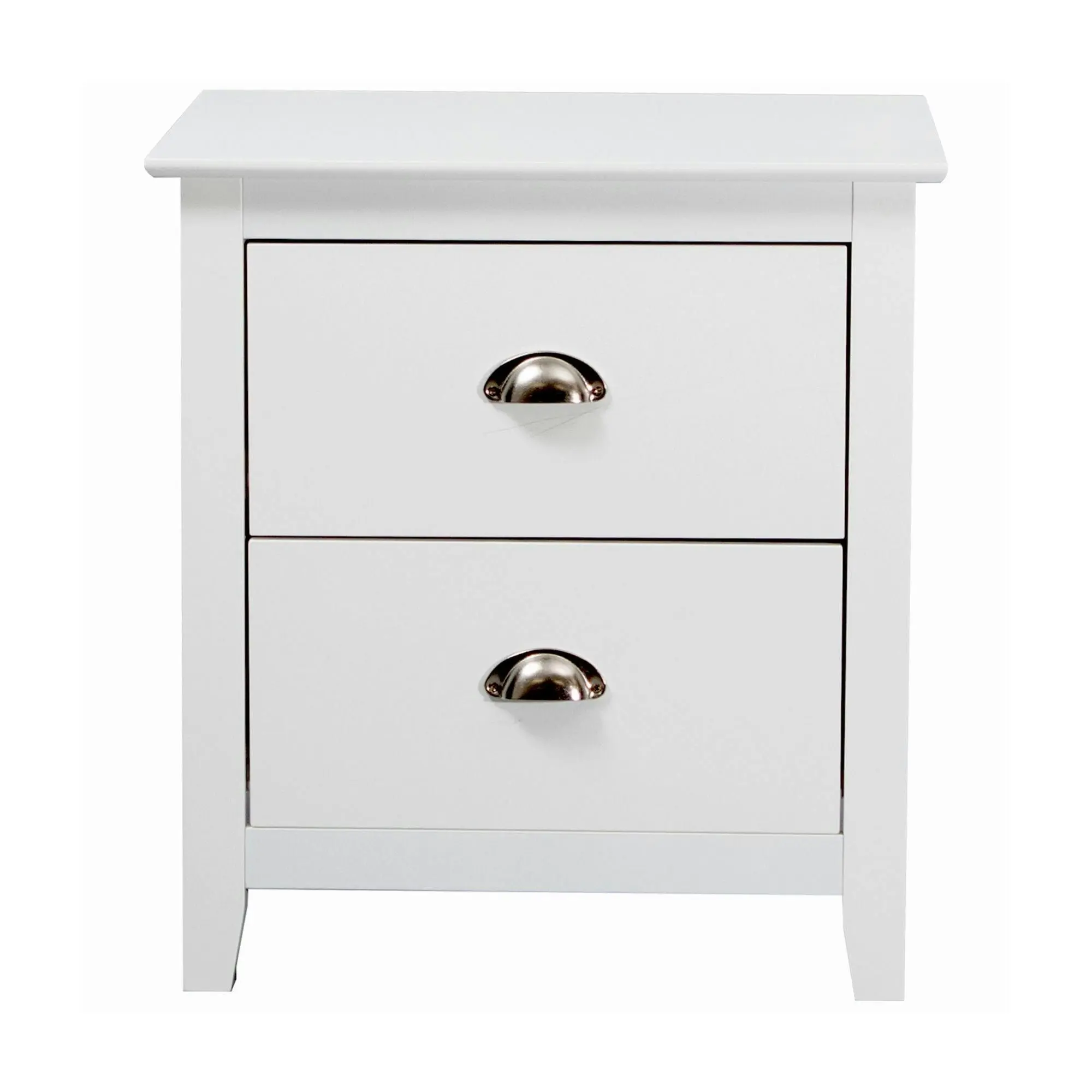 Costway 2 Drawers Bedside Table White - Furniture