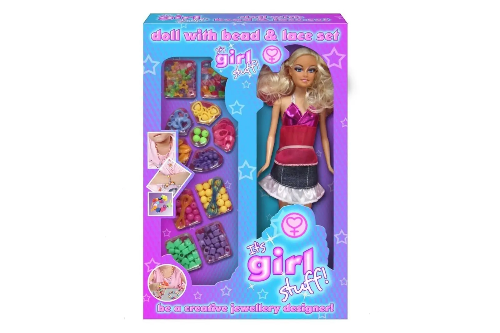 Doll with Bead and Lace Set - Toys & Games