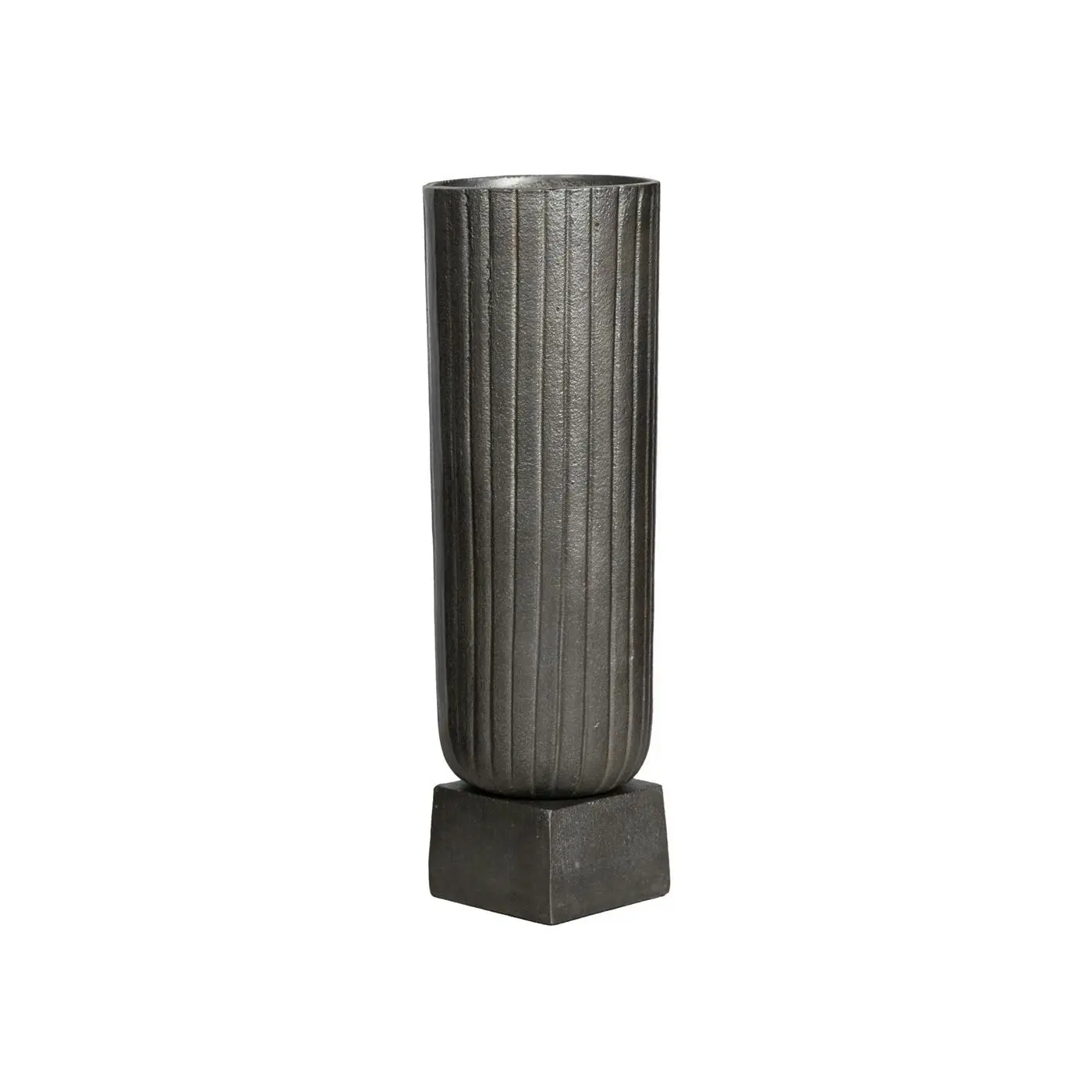 SSH Collection Fluted 38cm Tall Vase - Antique Grey