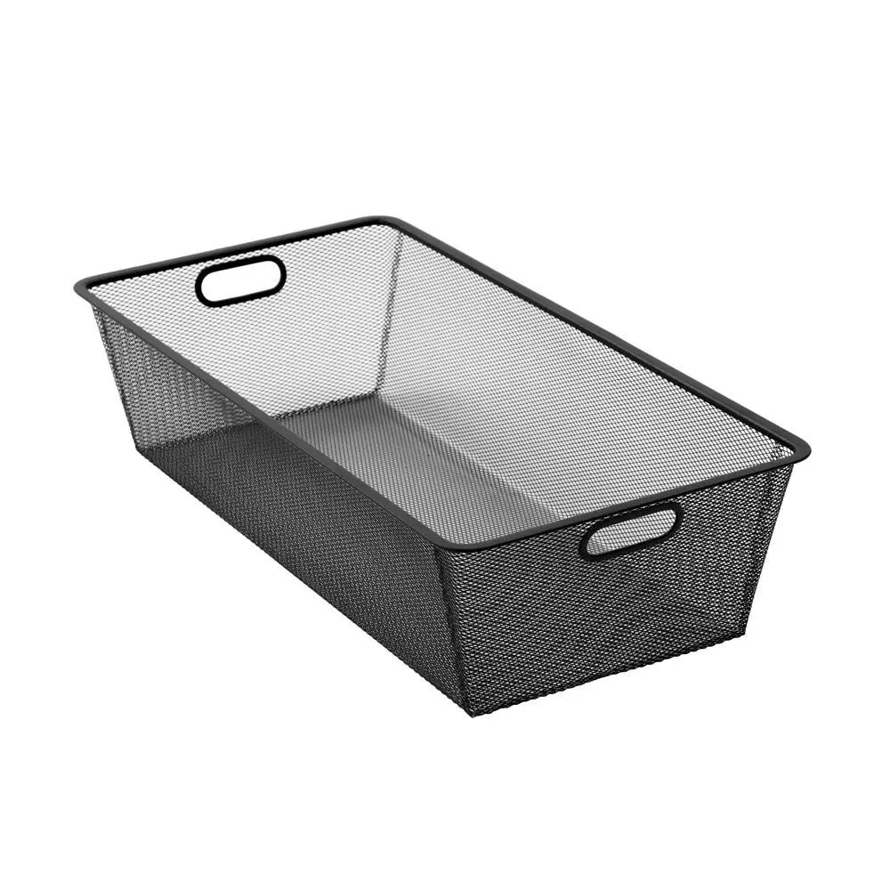Boxsweden Mesh Storage Basket 33x65.5cm Home Organiser Container Holder Black - Home & Garden