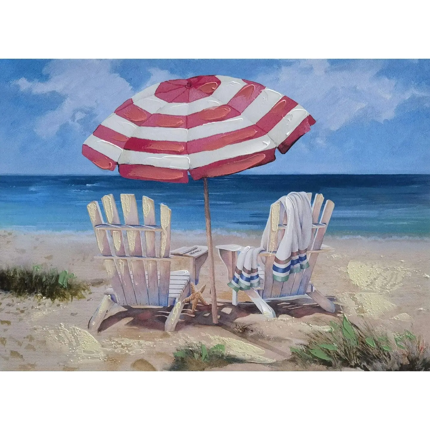 Beach View Hand Painting Picture - Home & Garden
