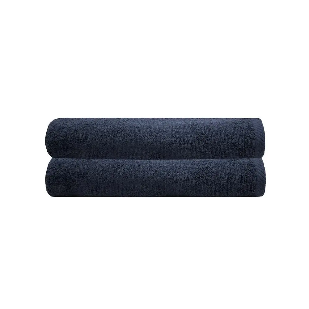 2pc Bambury Ultra soft Chateau Bath Towel 68x137cm Navy Cotton Woven Home Decor - Home & Garden