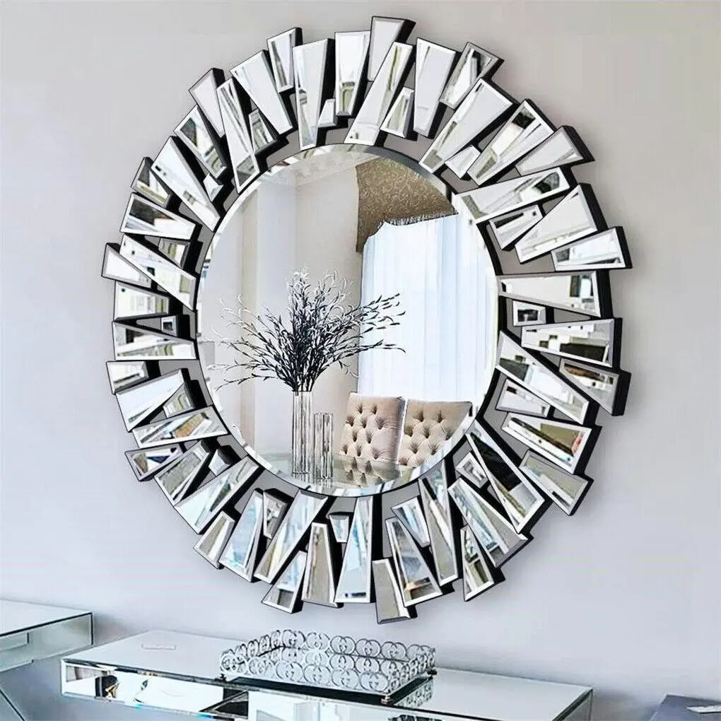 Elegant Large Round Wall Mirror for Living Room - Home & Garden