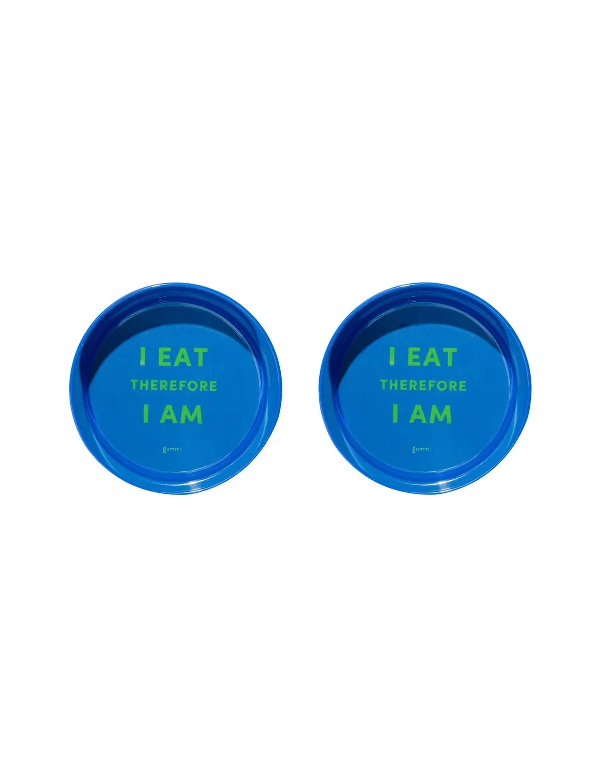 2x Gummi Melamine Dog Bowl Puppy/Cat Food/Water Pet Feed Container Medium Blue - Pets