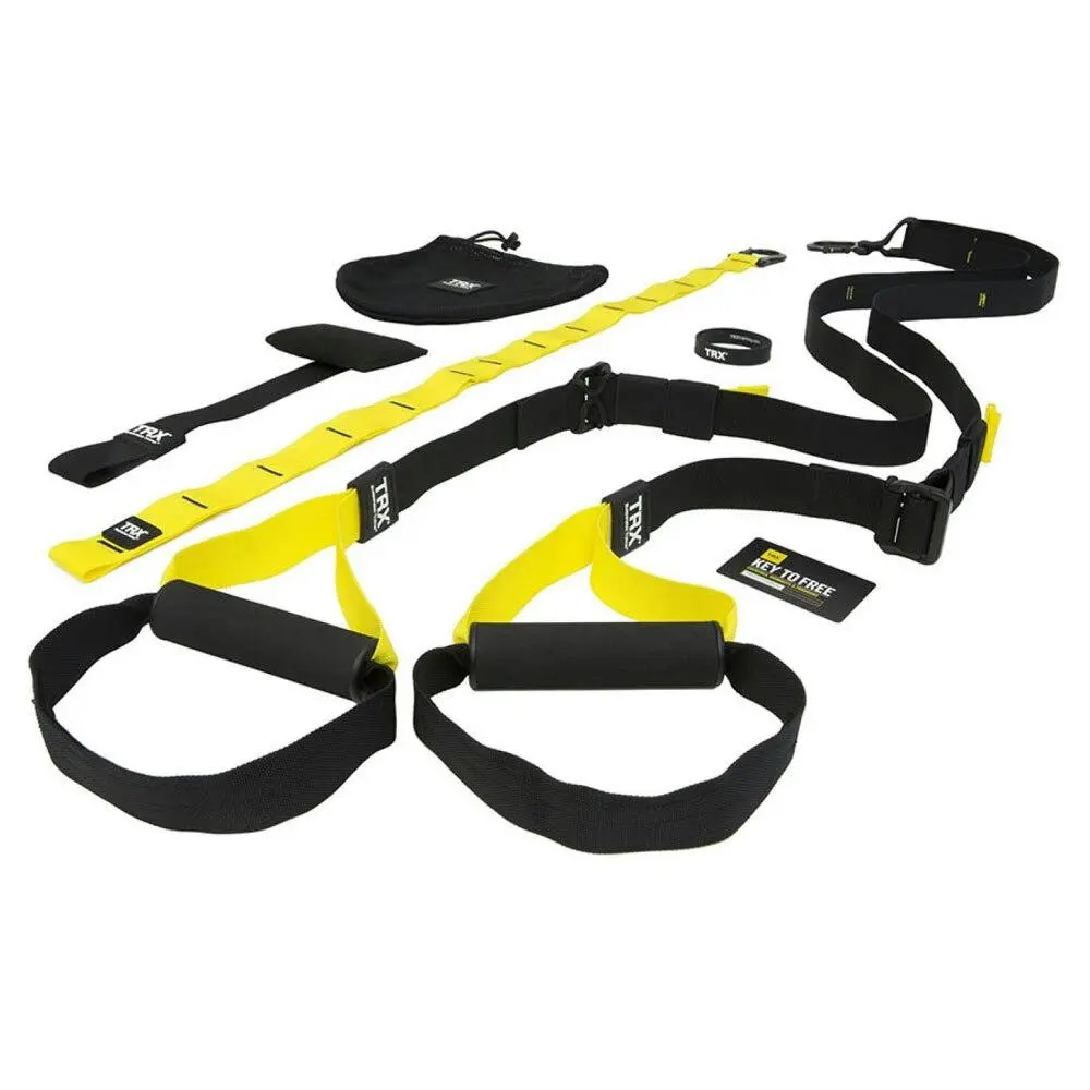 TRX Strong Suspension Trainer Home Exercise Kit w/ Straps/Door Anchor/Mesh Bag - Sports & Outdoor