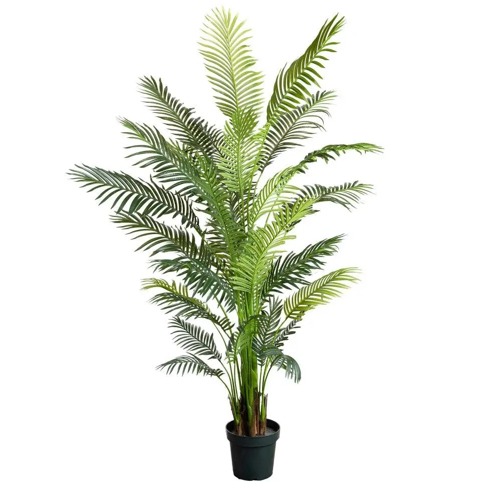 Glamorous Fusion Bright Green Areca Palm Tree Artificial Fake Plant Decorative 213cm In Pot - Green