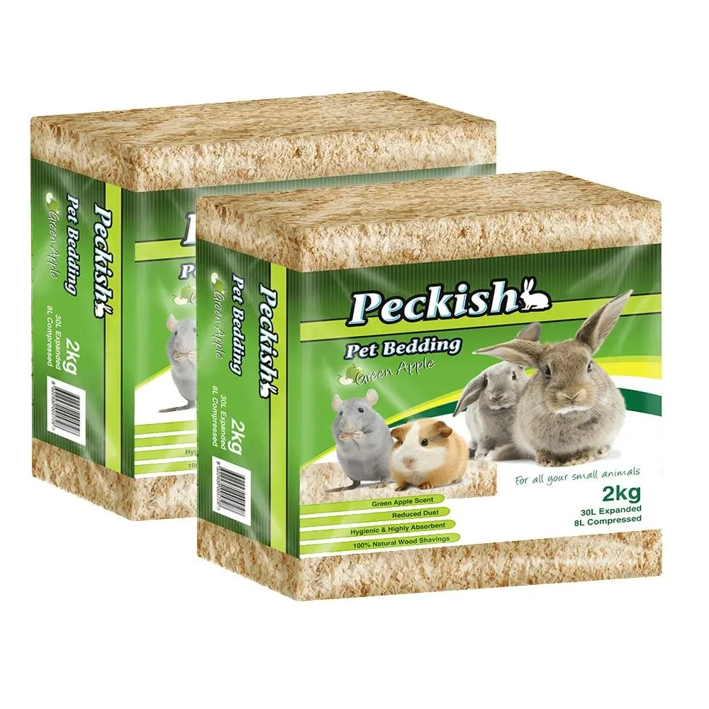 2x Peckish Small Pet Bed Dust Free Shavings Rabbit/Mouse Green Apple Scent 2kg - Pets