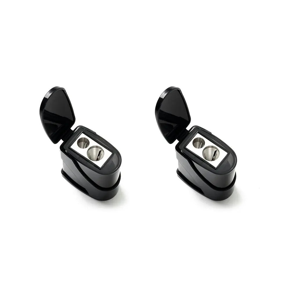 2x Derwent Art/Craft Twin Hole 8.25/11.5mm Pencil Sharpener w/Reservoir Black - Office