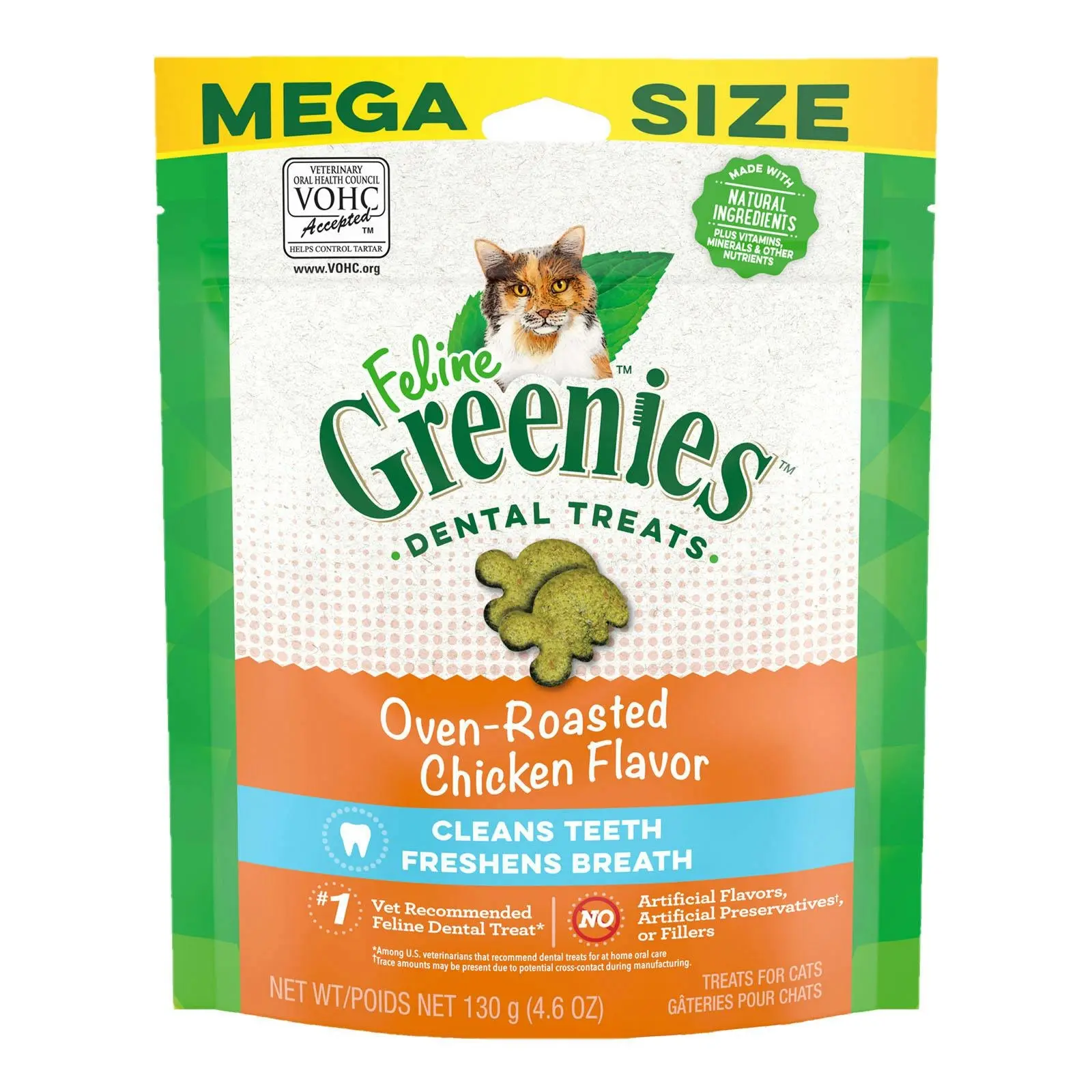 GREENIES Feline Dental Treats Roasted Chicken Flavour For Cats 130 GM - Pets