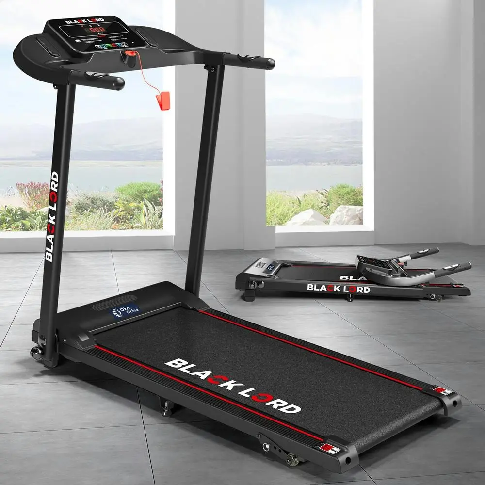 Black Lord Treadmill Electric Exercise Running Machine Incline Foldable 380mm - Sports & Outdoor