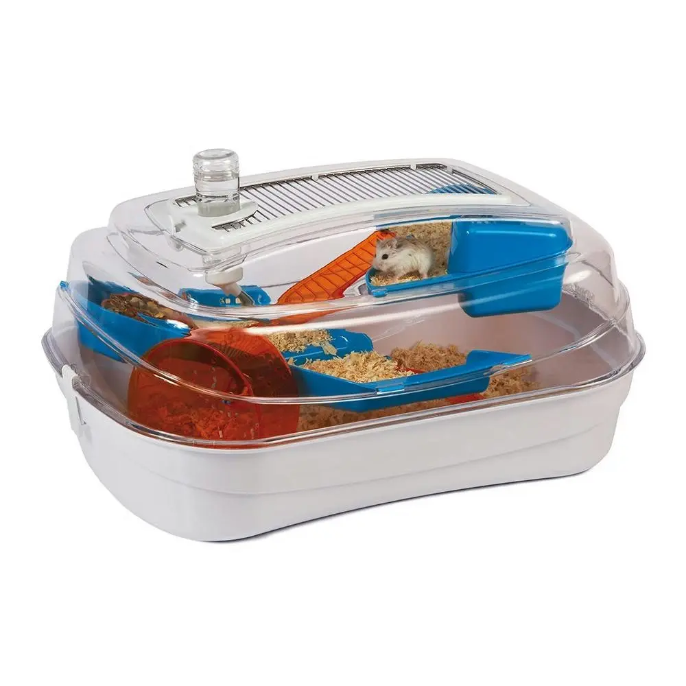 Rosewood Abode Plastic Dwarf Hamster & Mice Small Pet Breeding Cage Blue/Orange - Pets