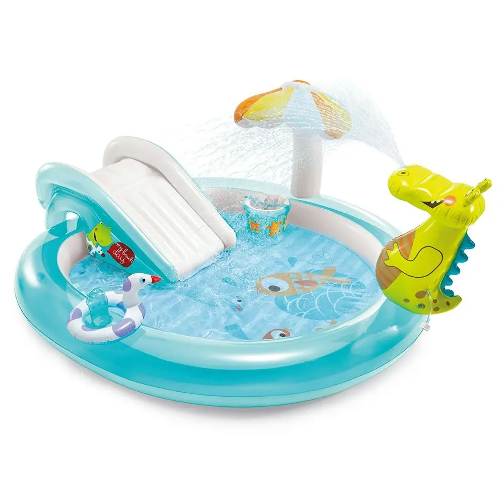 Intex 2.01m Gator Kids Water Slide/Spray Play Centre Inflatable Swimming Pool - Home & Garden