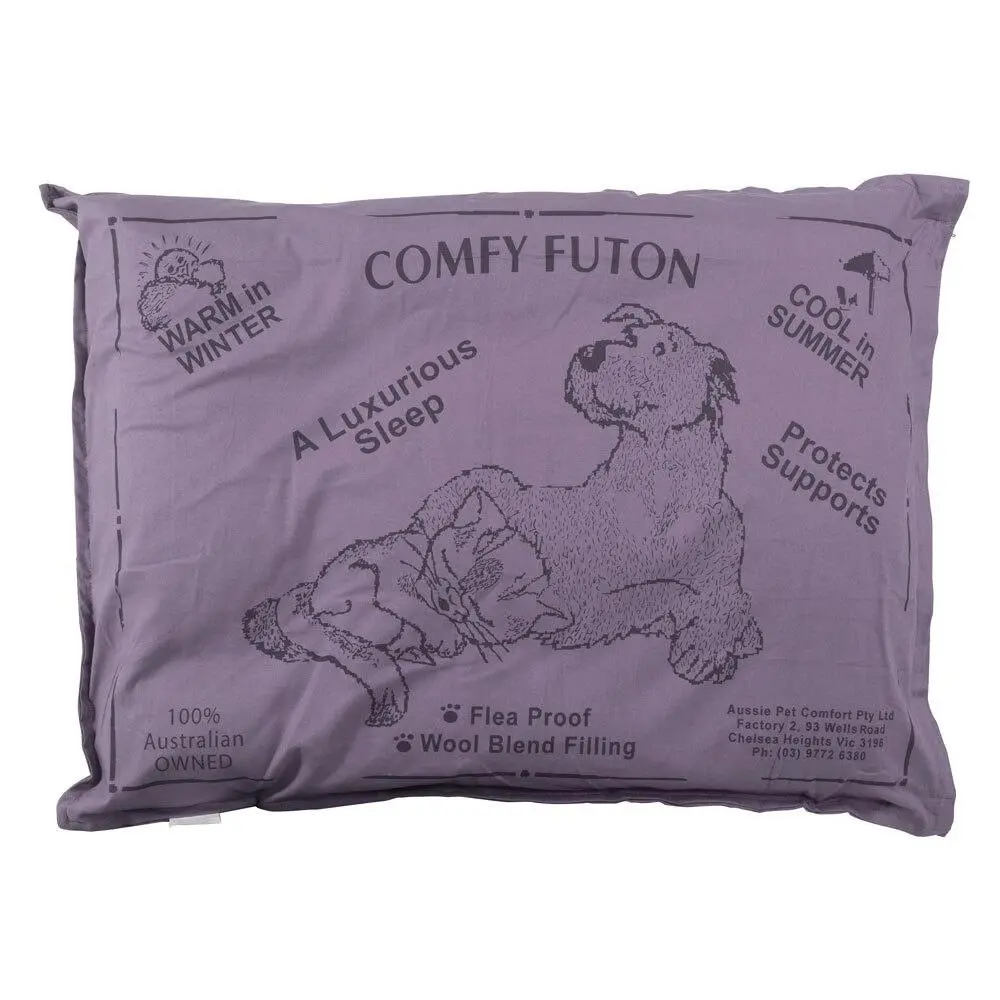 Aussie Comfort Dog Bed 74cm Futon Pet/Puppy Sleeping Cushion Pillow Mat S GRY/PP - Pets