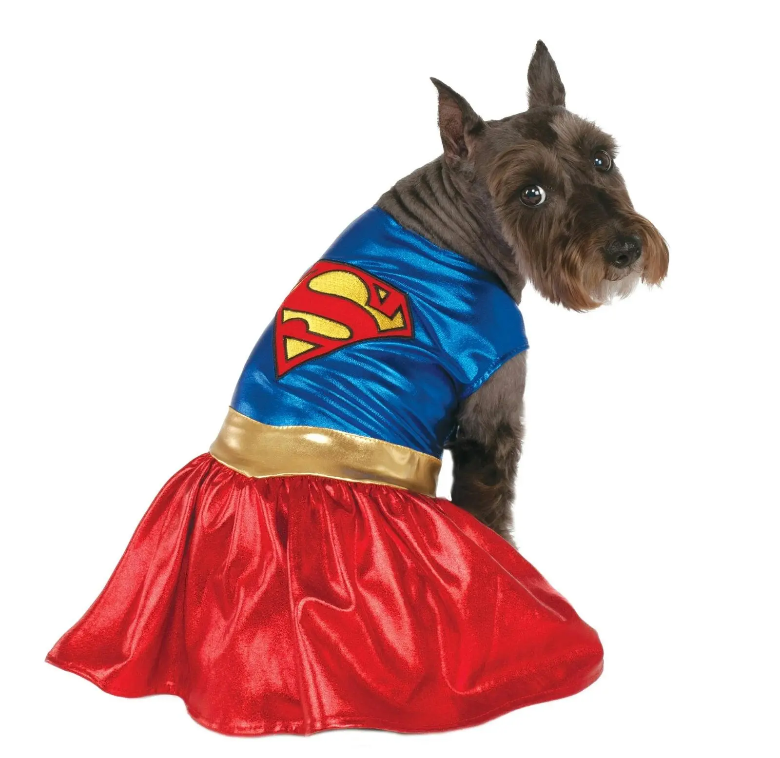 DC Comics Warner Bros Pet Dogs Supergirl Hero Dress Up Halloween Costume Size M - Pets