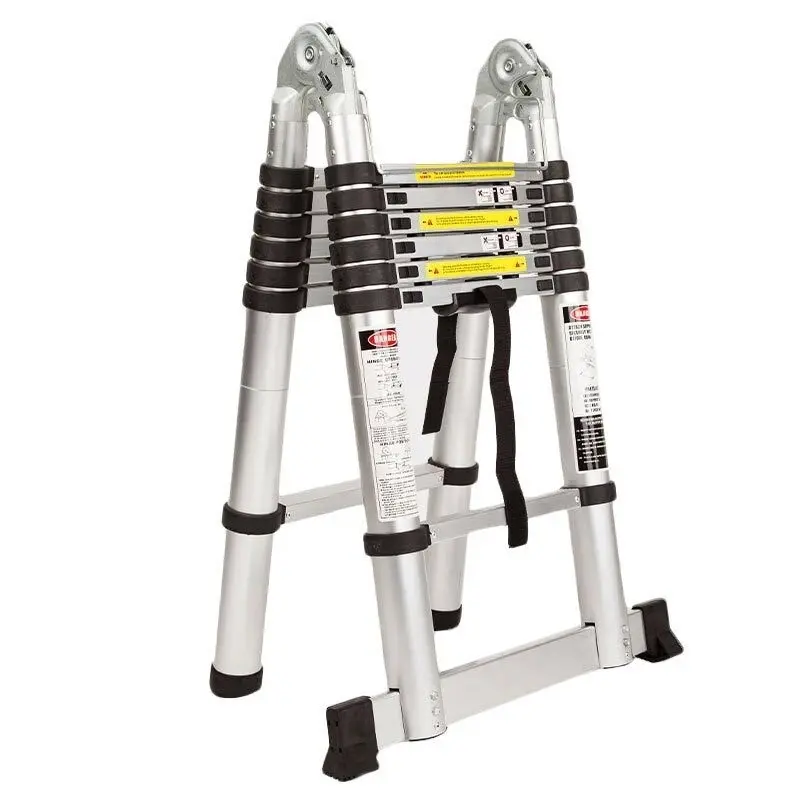 Bullet 4.4m Portable Telescopic Ladder Multipurpose Aluminium Alloy Folding Extendable Steps - Hardware