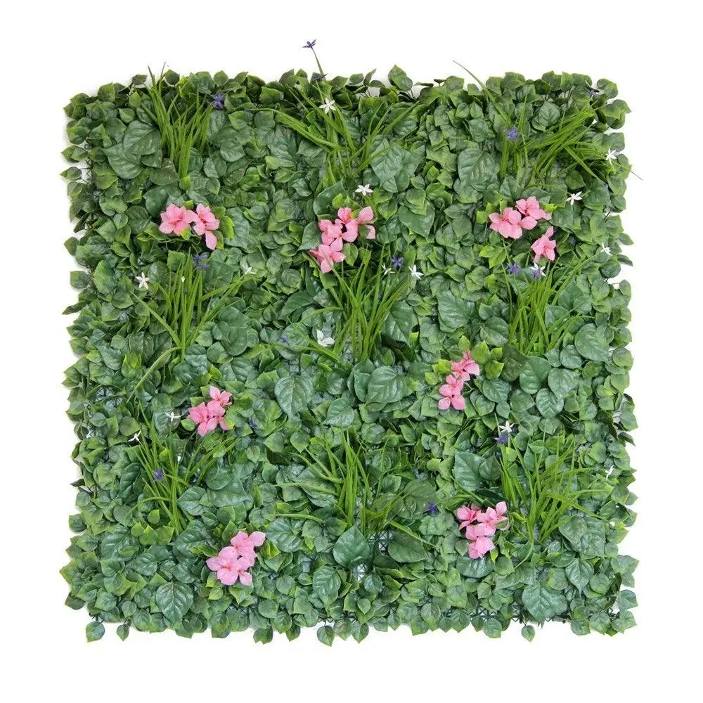 Artificial Hedge Tile (UV Treated) - Pink Flower 100x100cm