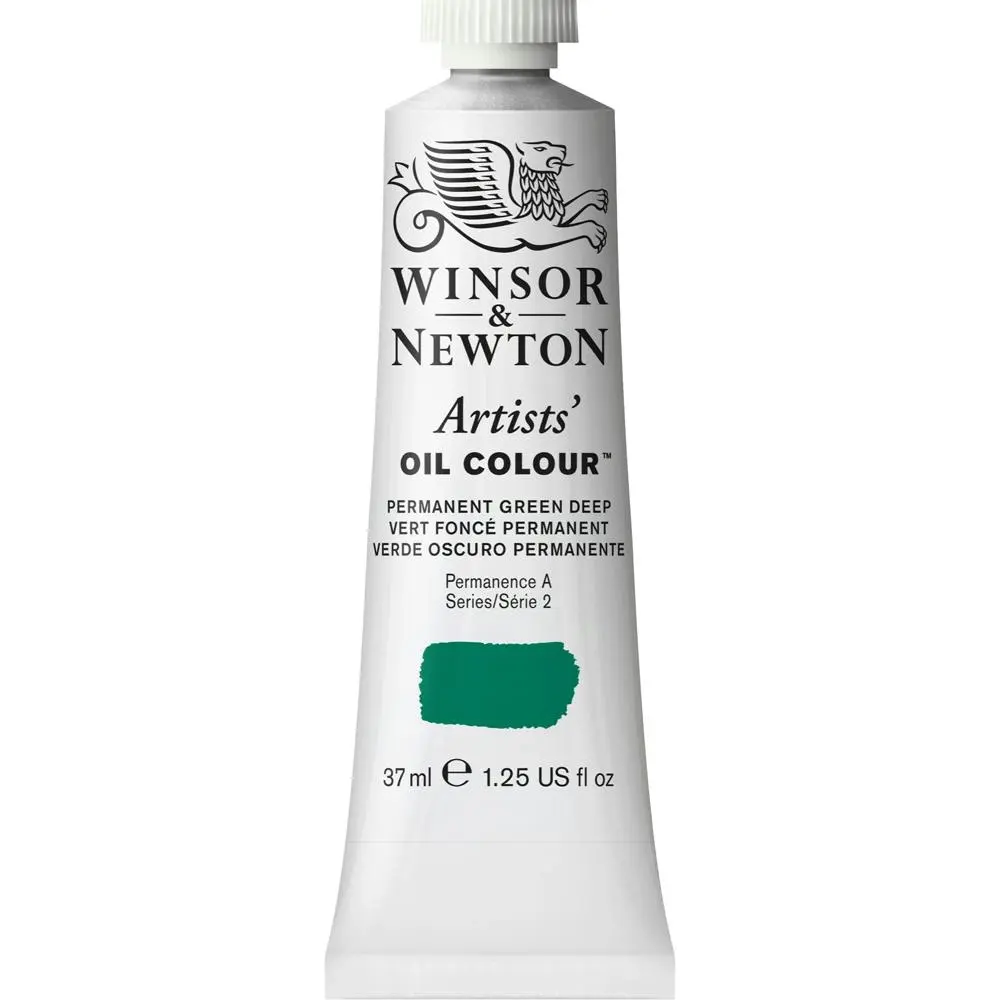 Winsor & Newton Artists Oil Colour 37ml Art Paint Tube Permanent Green Deep S2 - Hobbies