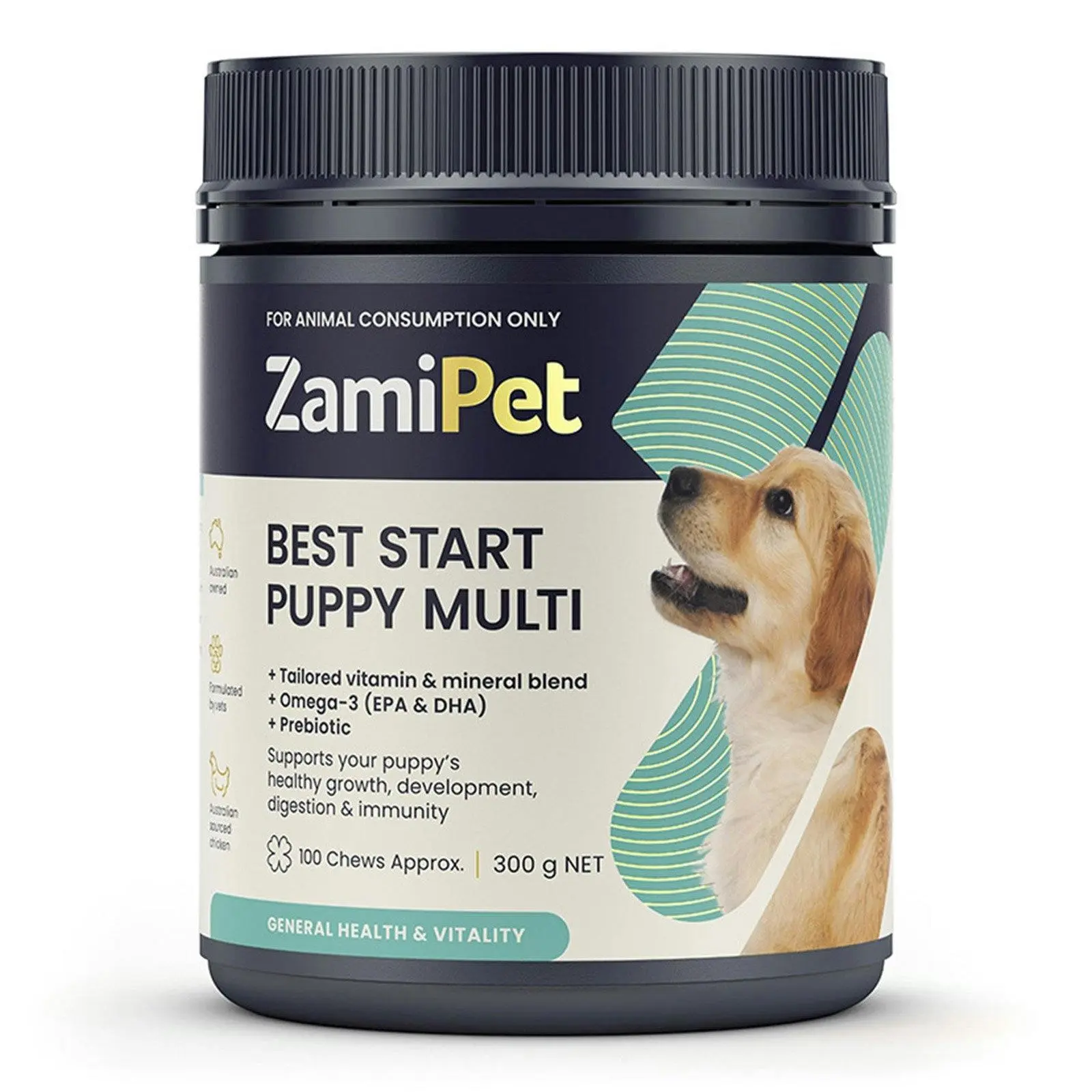 ZAMIPET Best Start Puppy Multi Vitamin Dog Chews 300 GM 100 Chews - Pets