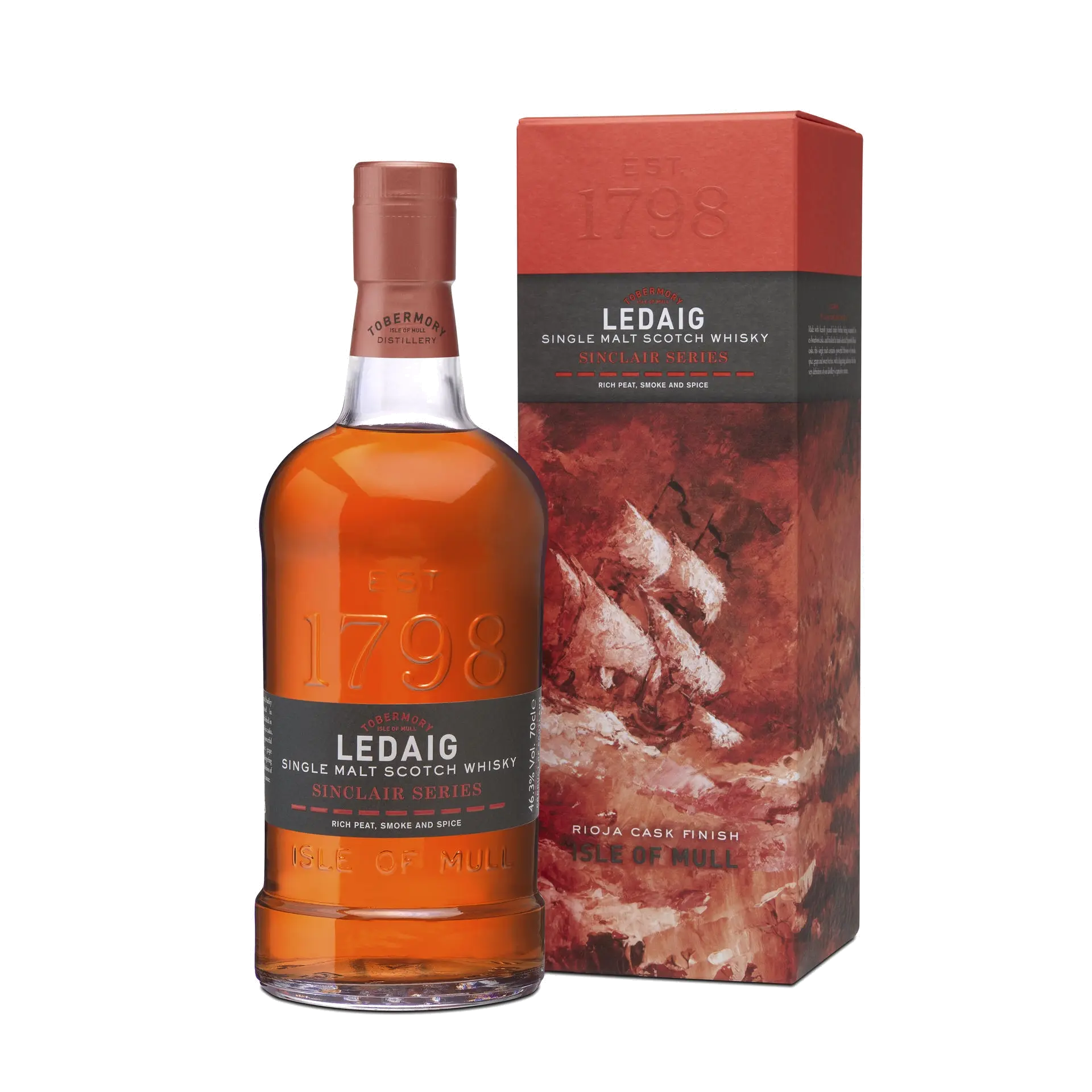 Ledaig Sinclair Series Riojo Finish Single Malt Scotch Whisky 700ml - Alcohol