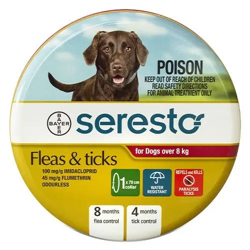 SERESTO flea and tick collar for dogs Over 8 Kg 1 Piece RED - Pets