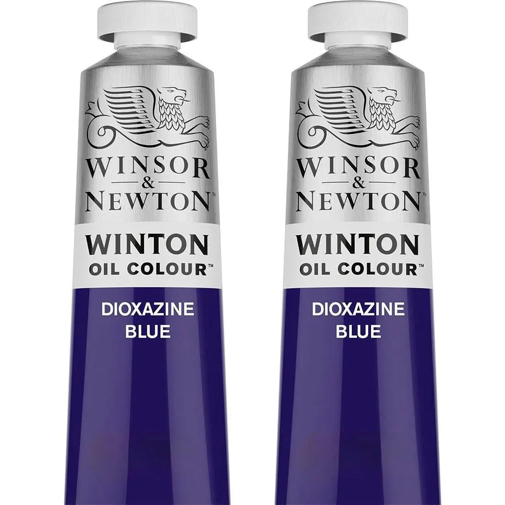 2x Winsor & Newton 200ml Winton Oil Colour Paint Artist/Craft Dioxazine Blue - Hobbies