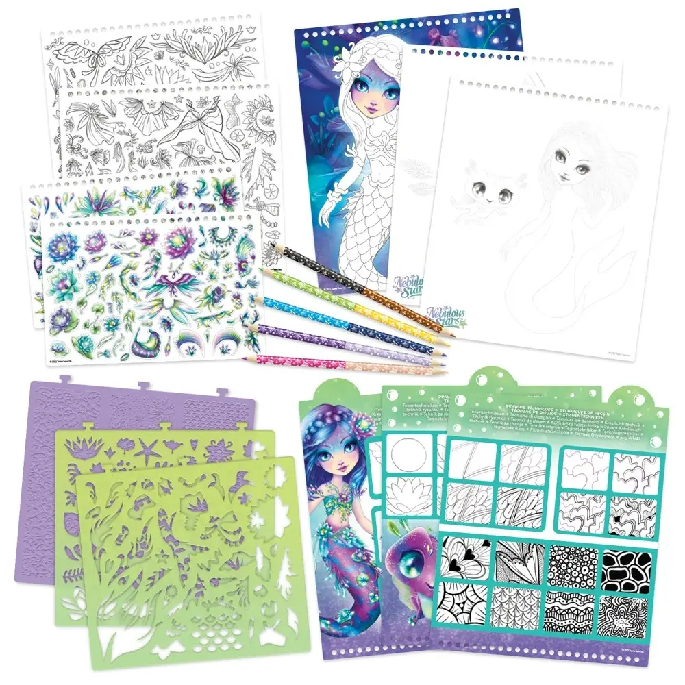 Nebulous Stars Creative Sketchbook Kids Sticker/Pencil Writing Pad Nenuphia - Hobbies