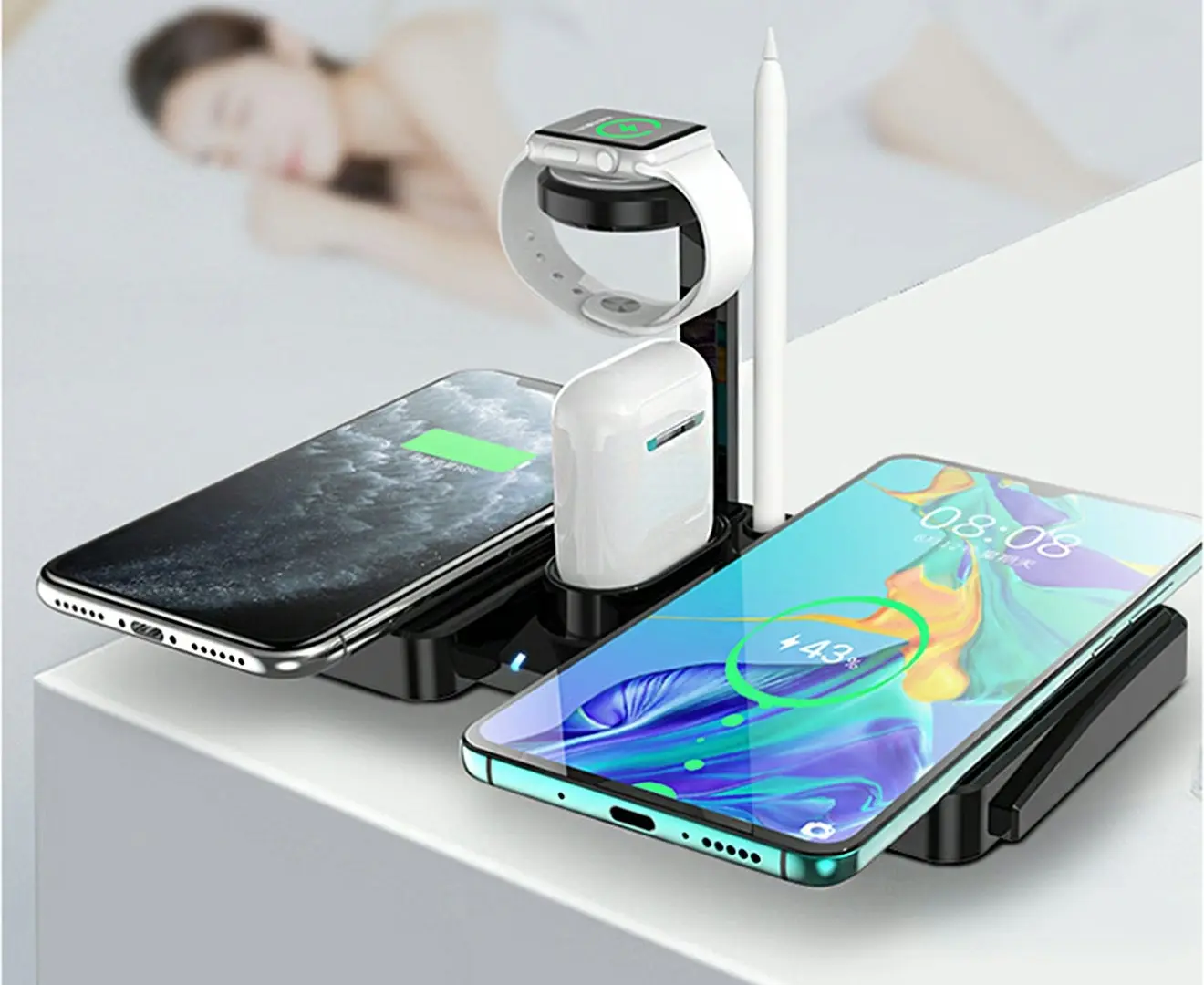 4 in 1 Multifunctional Wireless Charging Station for iPhone/Airpods/Apple Watch - Electronics