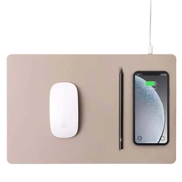 Pout Hands3 Pro Fast Wireless Charging Mousepad - Latte Cream