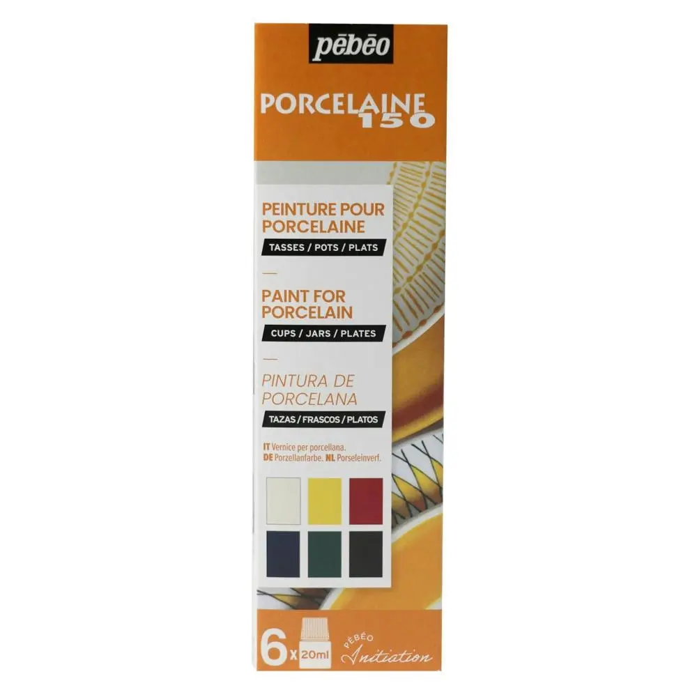 6pc Pebeo Porcelaine Paint 150 20ml Set A Creative Art Painting medium - Hobbies