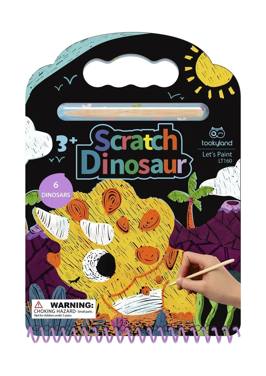 2pc Tookyland Scratch Dinosaur Art/Craft Home/School Activity Fun Play Toy 3+ - Hobbies