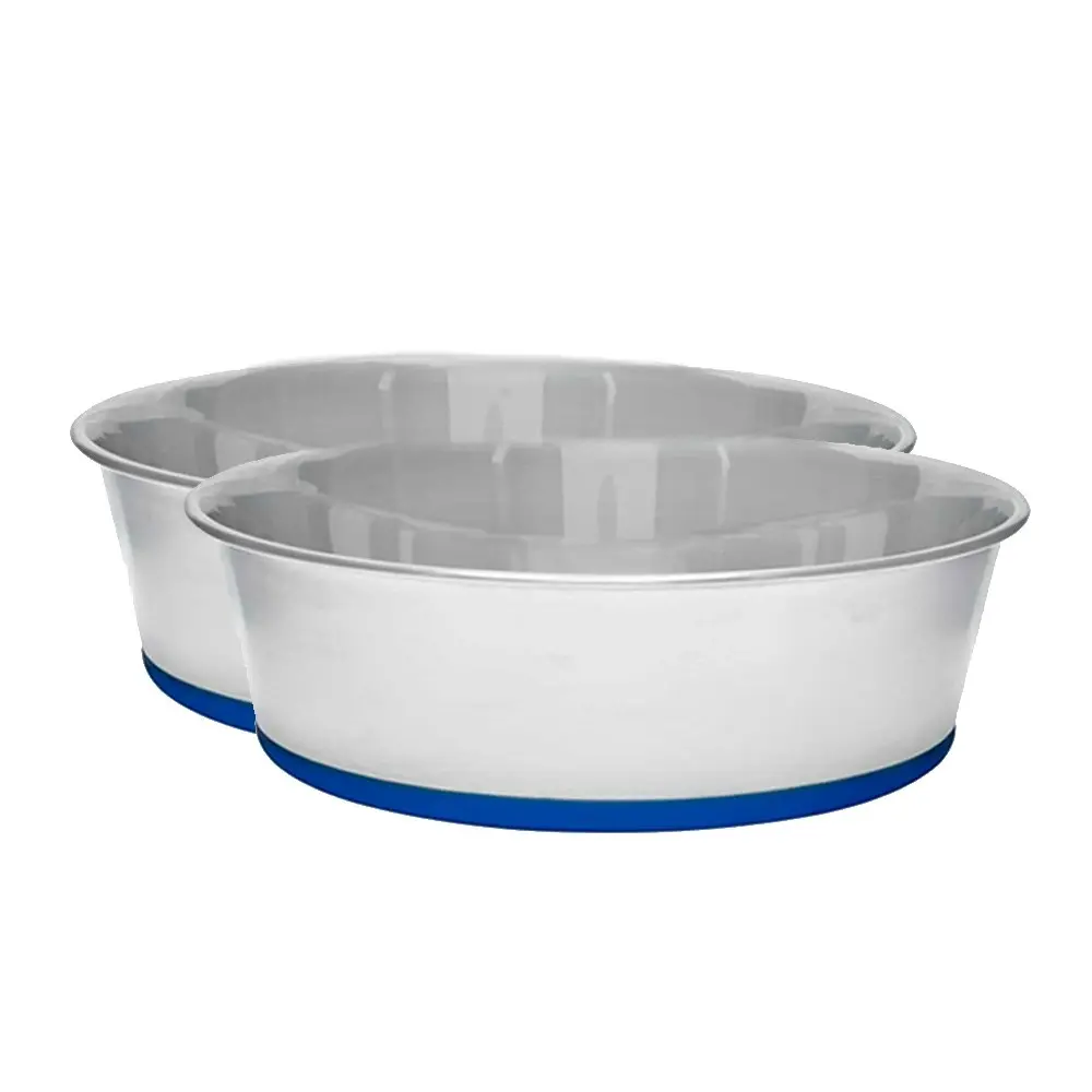 2x Banquet 480ml Stainless Steel Cat/Dog Pet Food/Water Feeding Bowl Rubber Base - Pets
