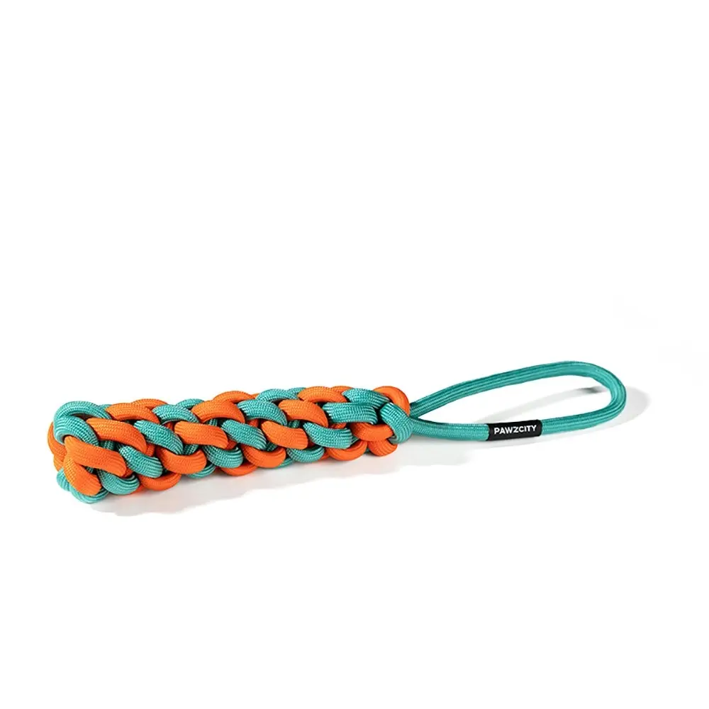 Pawzcity 30cm Interactive Rope Stick Dog/Pet Fun Play Chew Toy w/ Loop Rockmelon - Pets