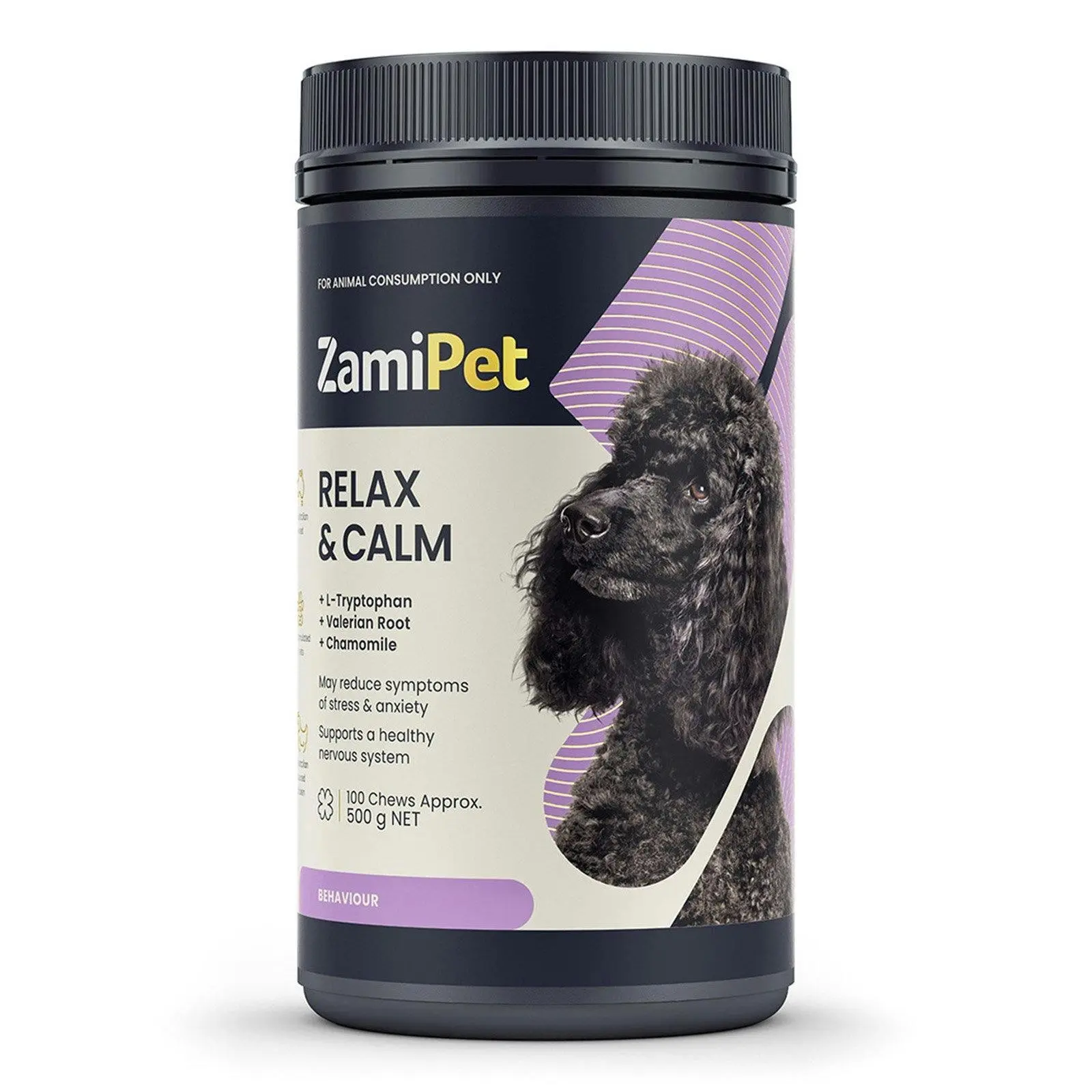 ZAMIPET Relax & Calm Chews for Dogs 500 GM 100 Chews - Pets