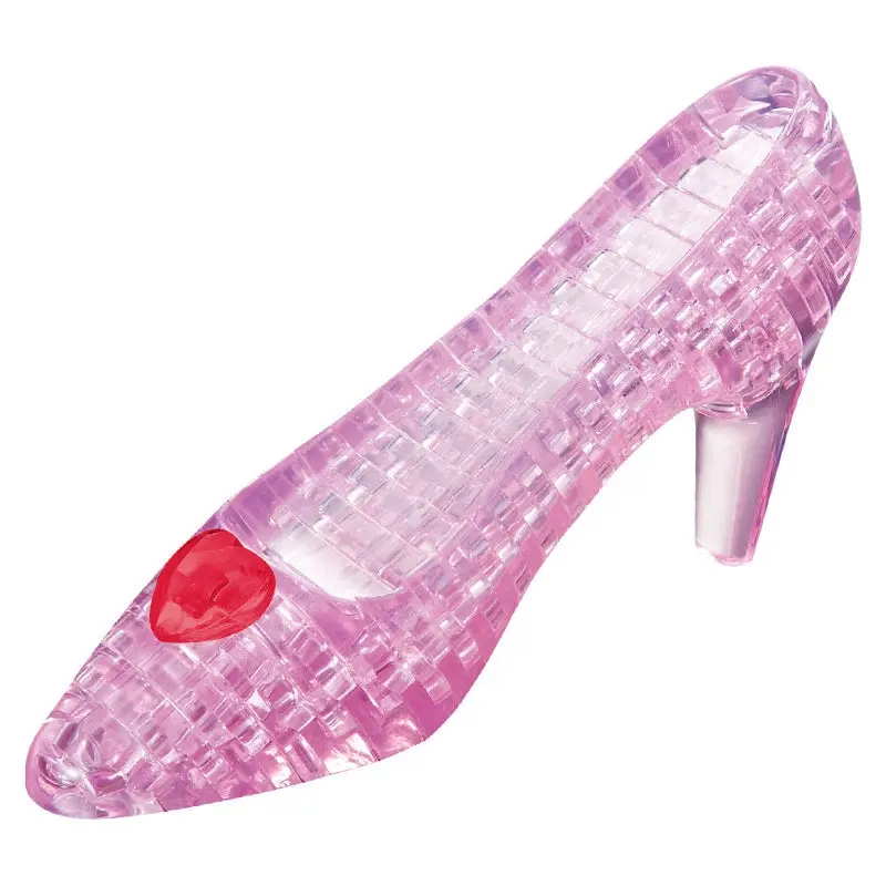 3D Pink Glass Shoe Crystal Puzzle - Toys & Games