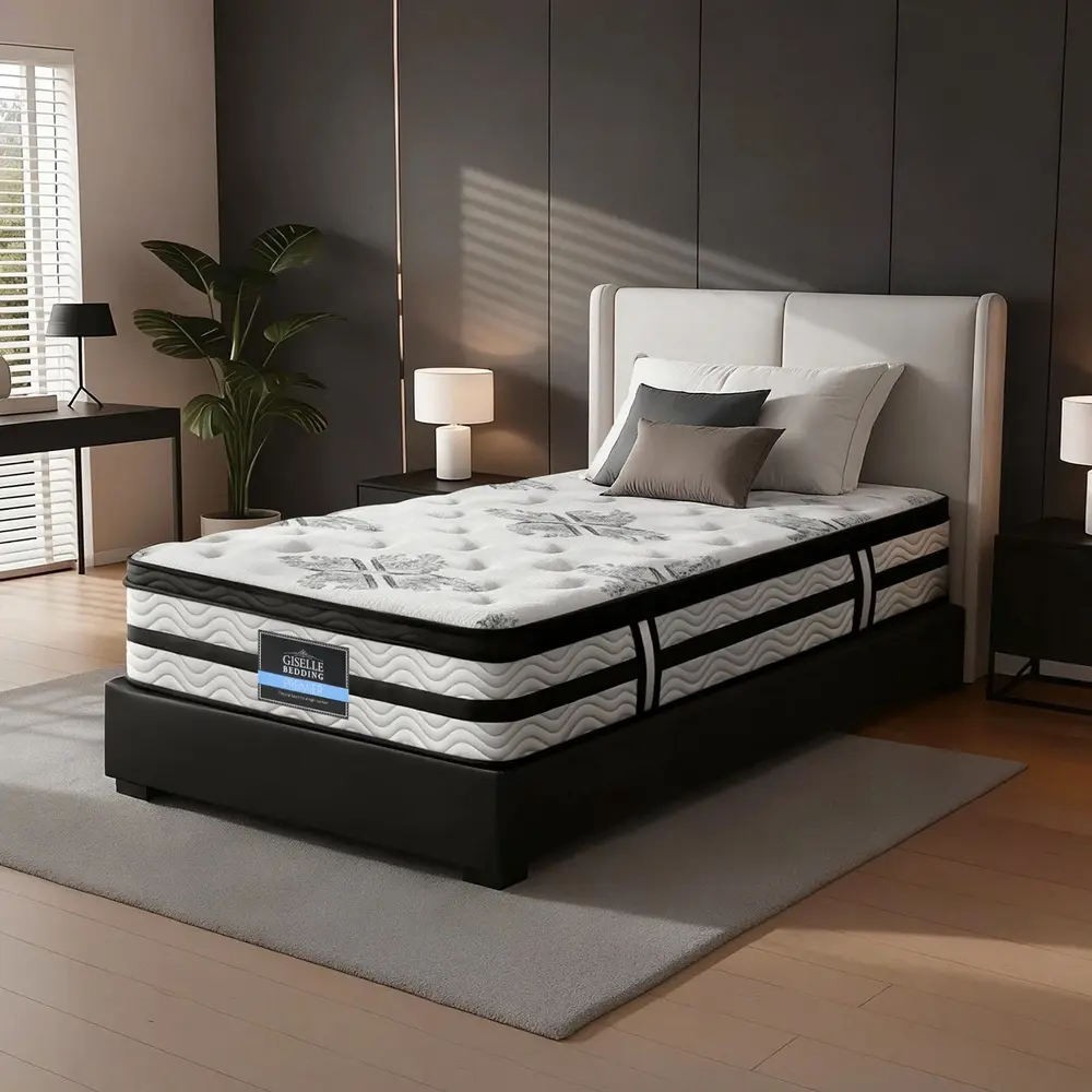 Giselle Bedding 34cm Mattress Euro Top Pocket Spring Single - Furniture