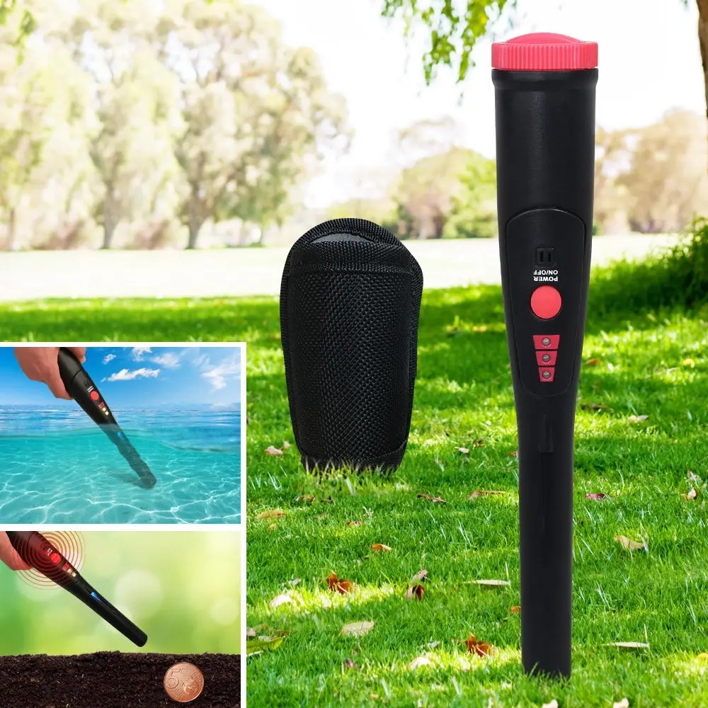 Metal Detector 40MM Sensitive Handheld Pinpointer Waterproof Automatic Hunter Black - Commercial