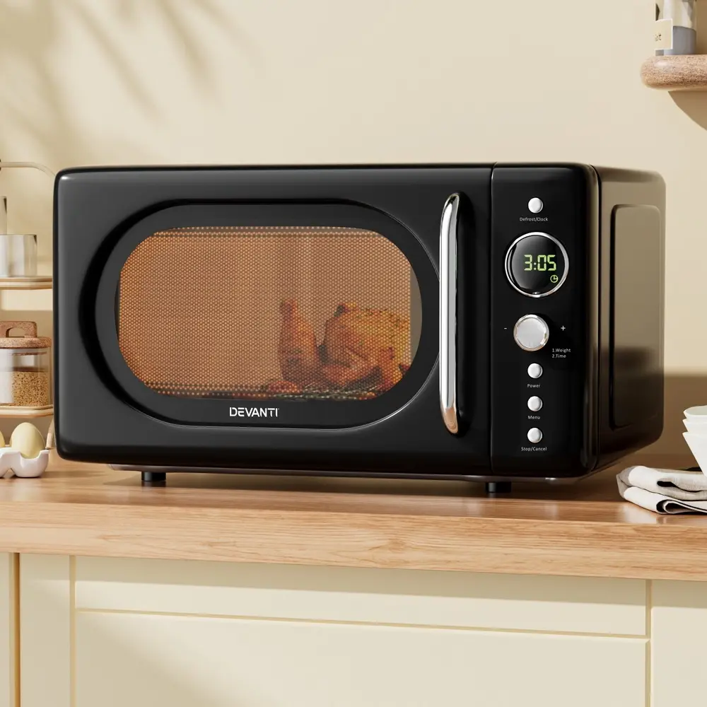 Devanti 20L Microwave Oven 700W Black - Home & Garden